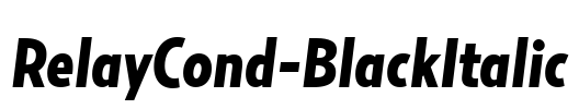 RelayCond-BlackItalic Font Image