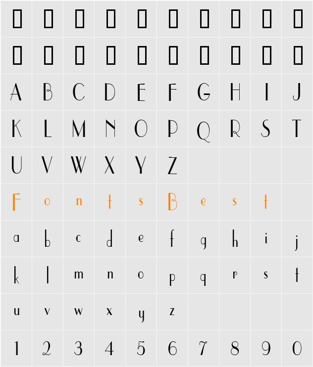 ElyseeCondensed Character Map