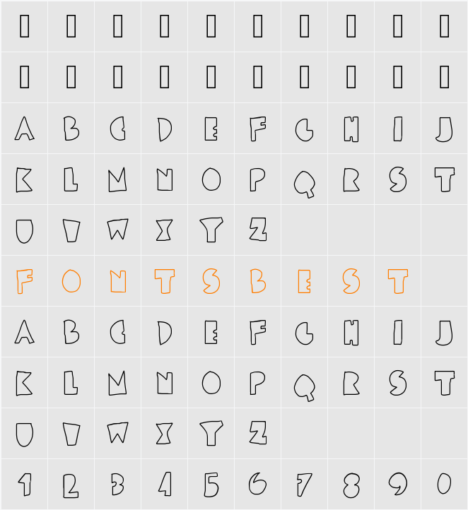 chunky blocks  Character Map