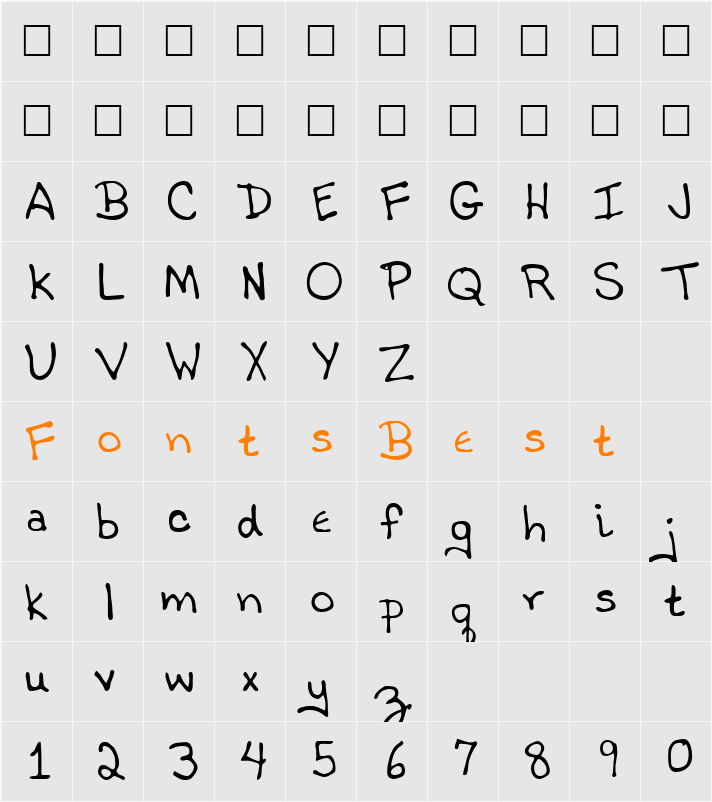 Toby Character Map