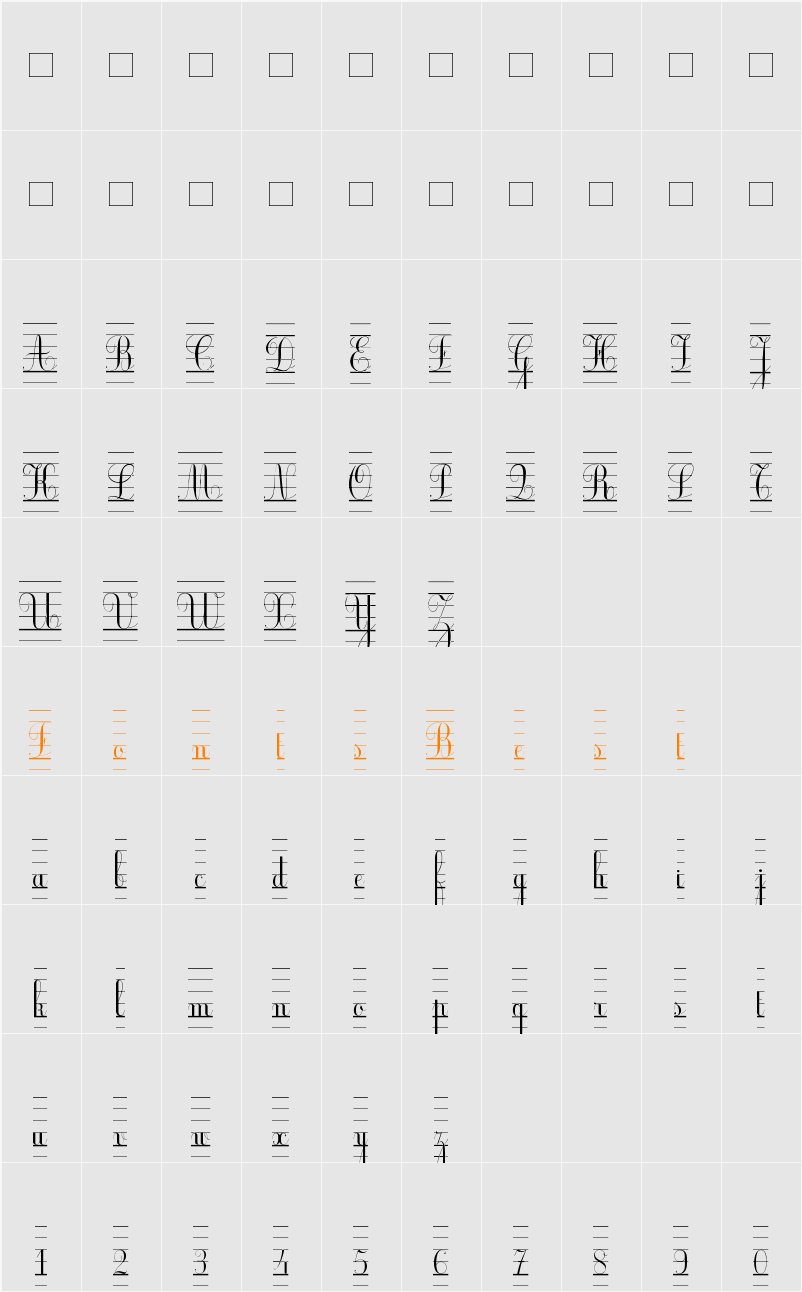 Ecolier_lignes Character Map