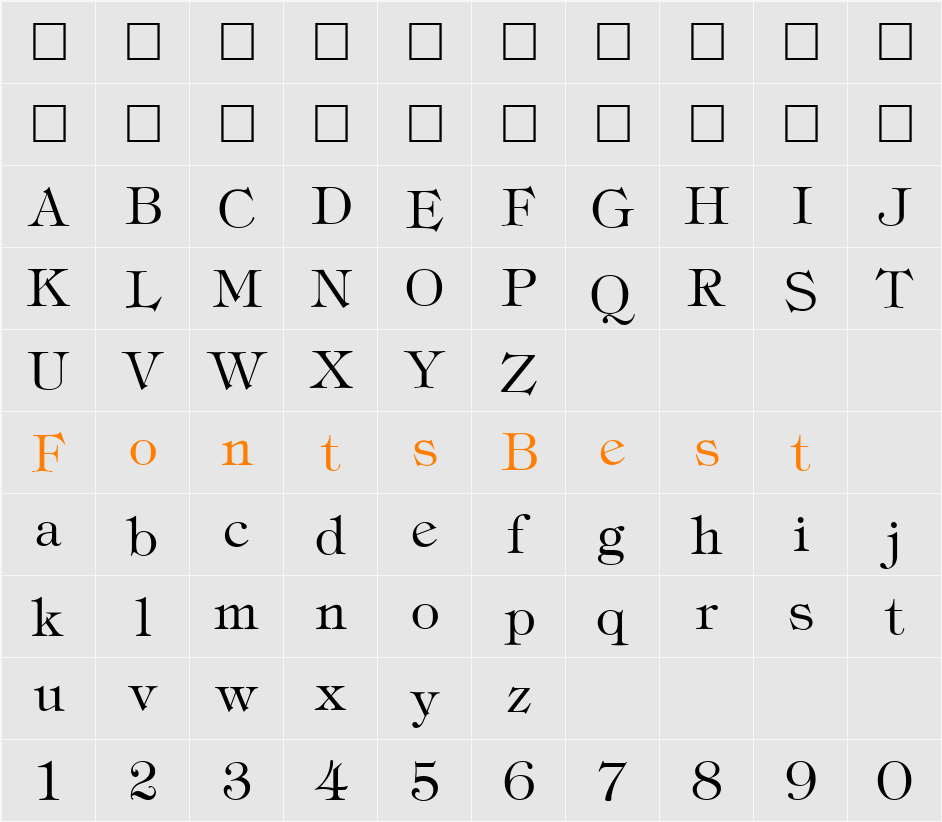 Tiffany Character Map