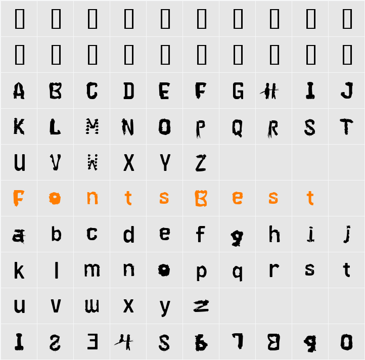 Sauertwiggo Character Map