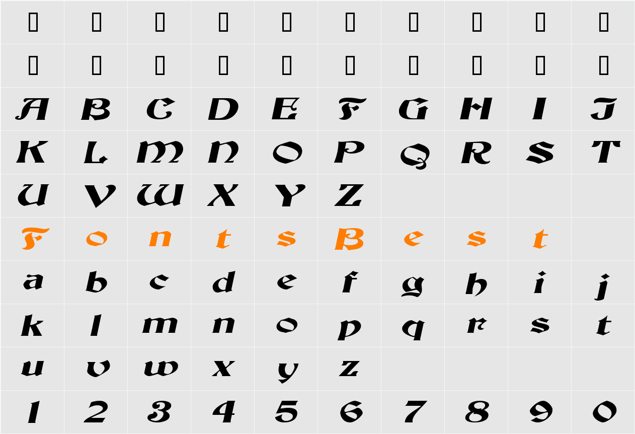 ThorntonExtended Character Map