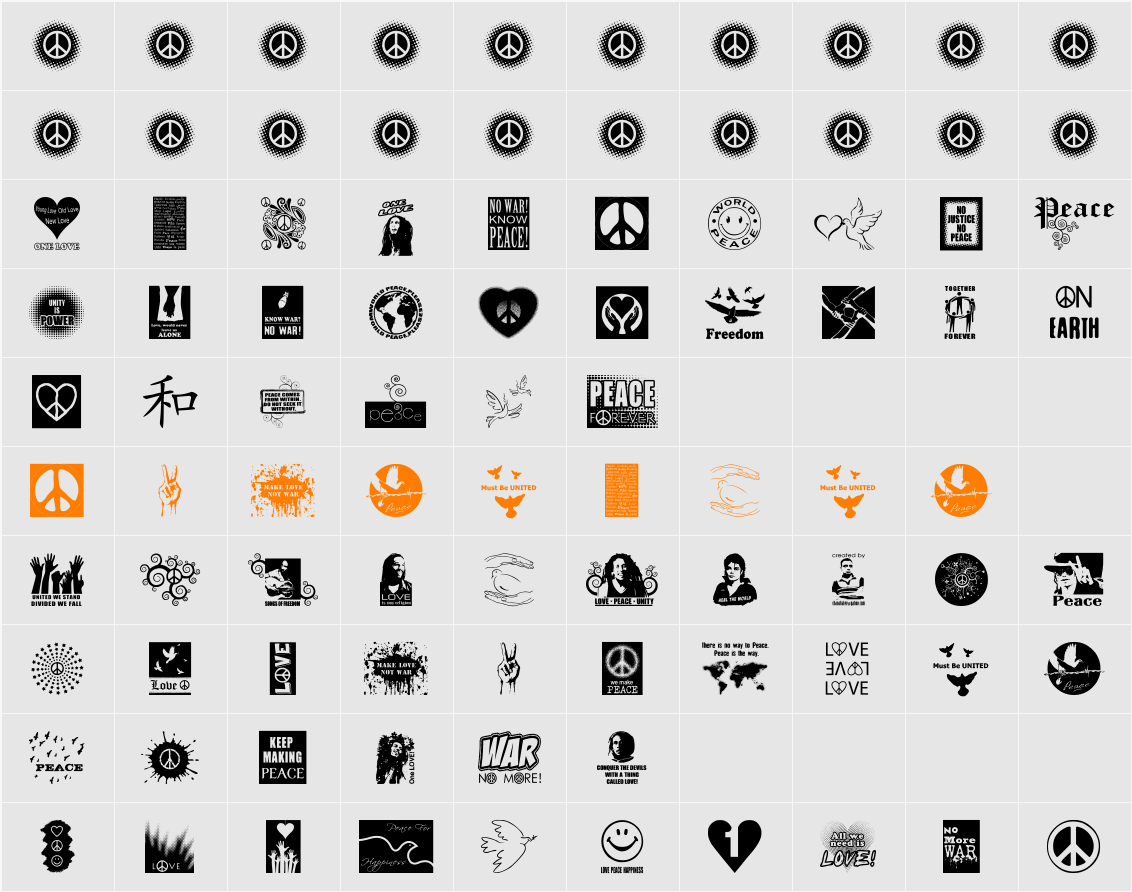 Peace FOREVER Character Map