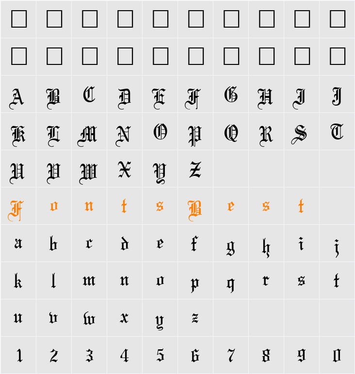 QTLinoscroll Character Map