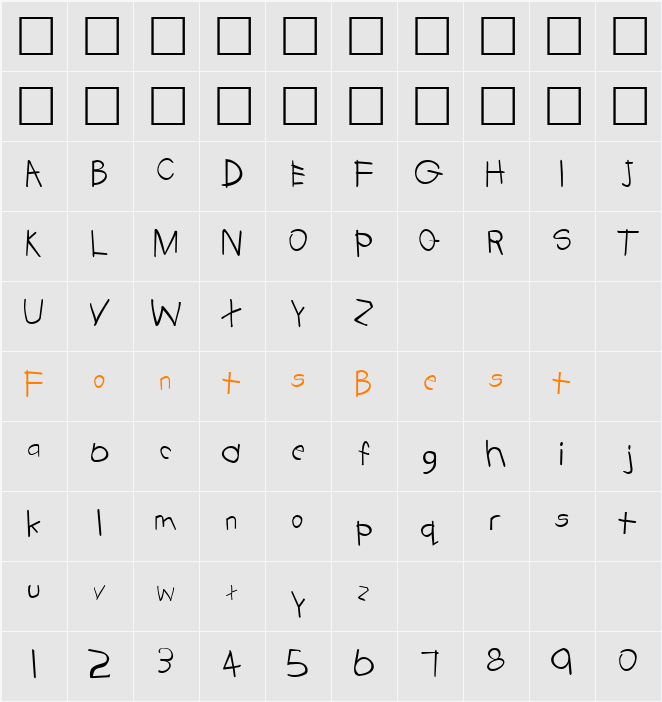 TRIONAA Character Map