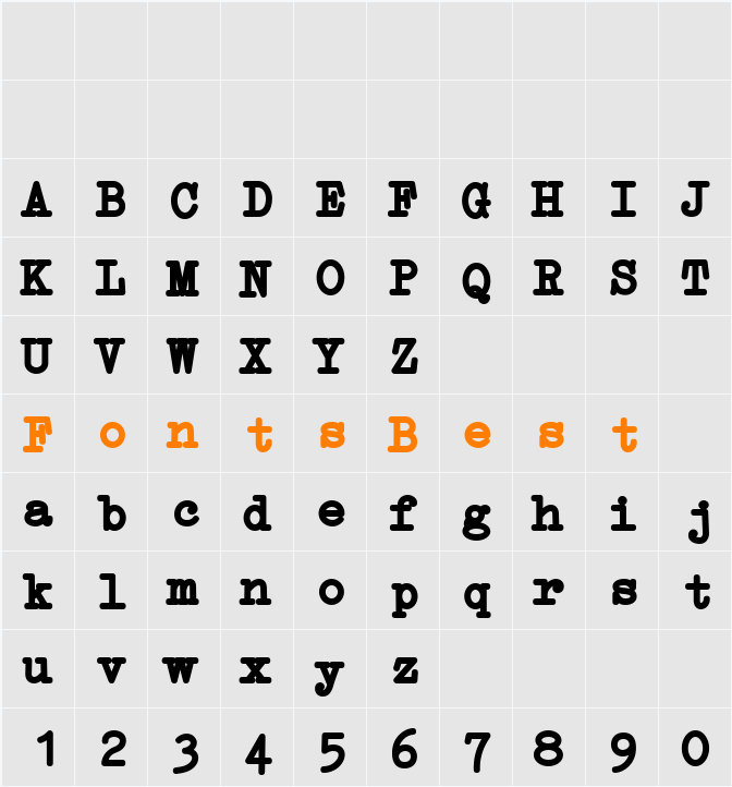 Erica Type Character Map