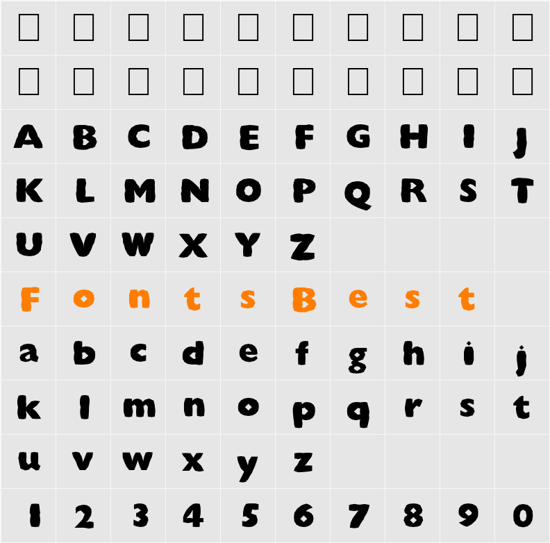 FZ BASIC 57 MANGLED Character Map
