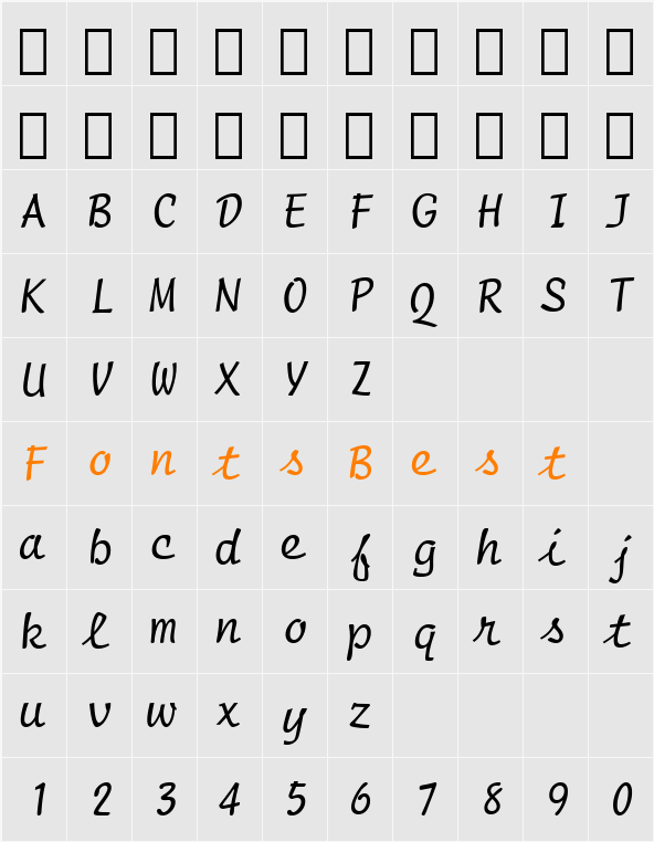 501-CAI978 Character Map