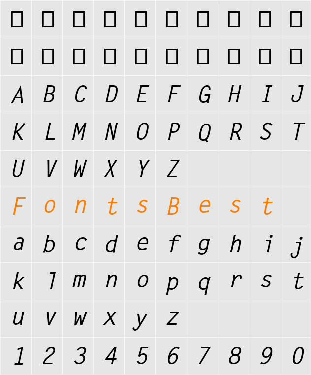 LetterGotLMed Character Map