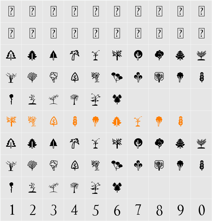 Trees Go Character Map