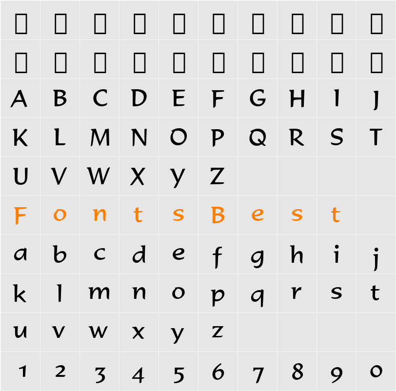 Formal436 BT Character Map