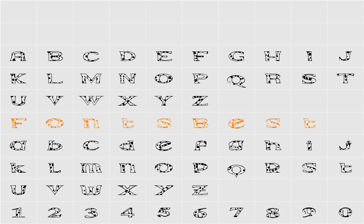 Extrano - Vaca Character Map
