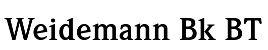 Weidemann Bk BT Font Image