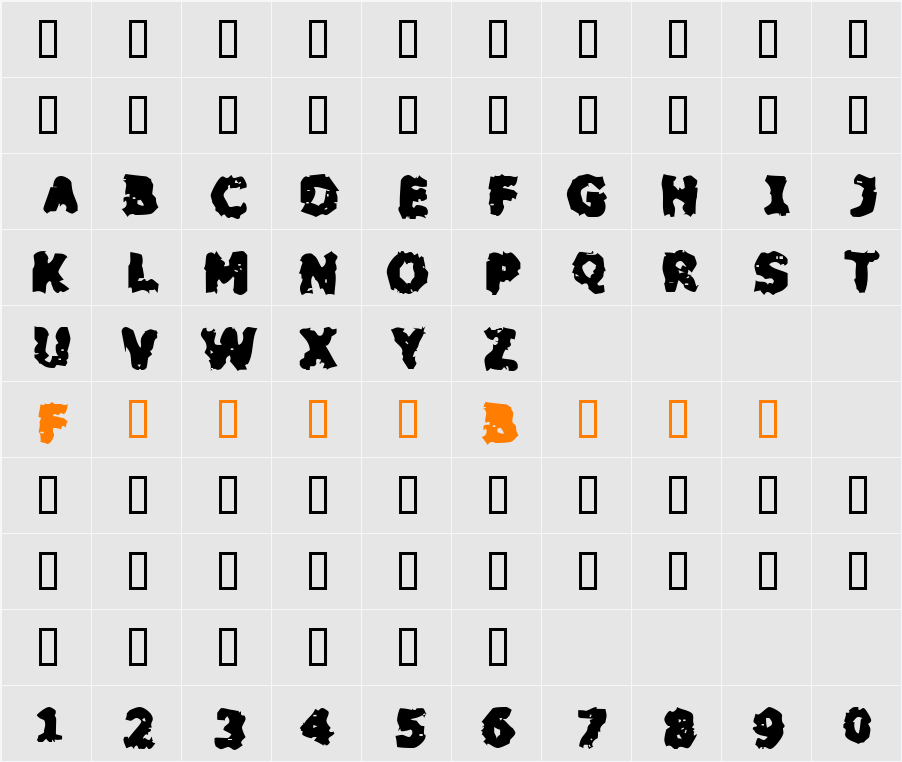 Blackfly Mambo Character Map