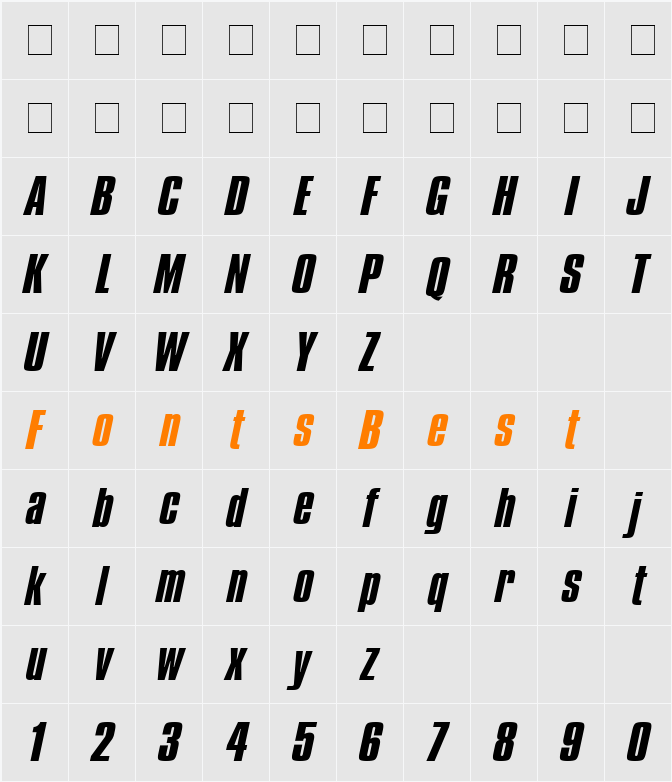 Commador Wide Character Map