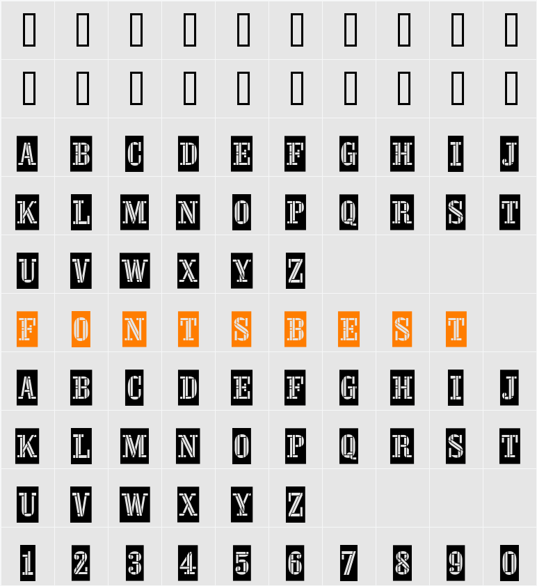 Oaktag Tiles Character Map