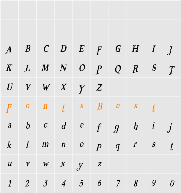 Booter - Zero Five Character Map