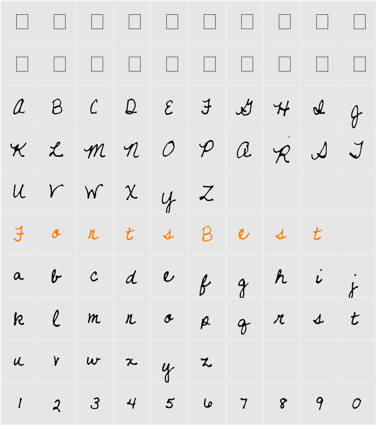 Never Let Go Character Map
