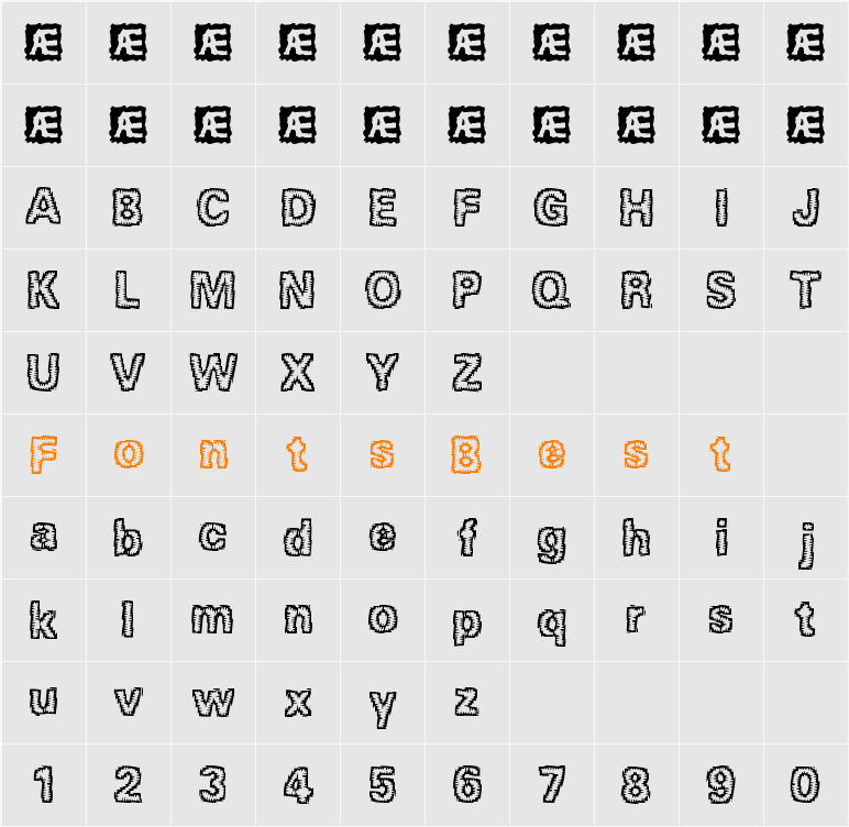 Jagged BRK Character Map