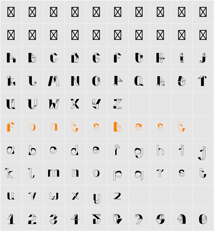 FOLD UP v3 Character Map