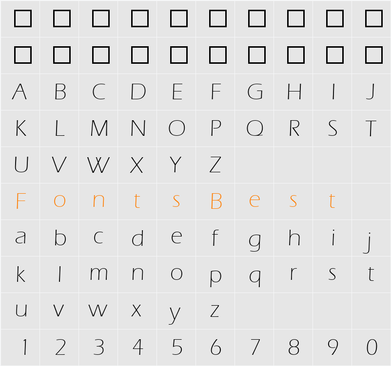 Eras Light ITC Character Map