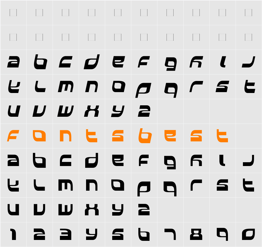 Elside-capsitalic Character Map