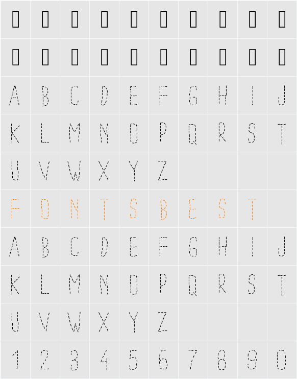 PWDottedFont Character Map