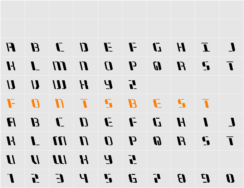 Jetway Leftalic Character Map