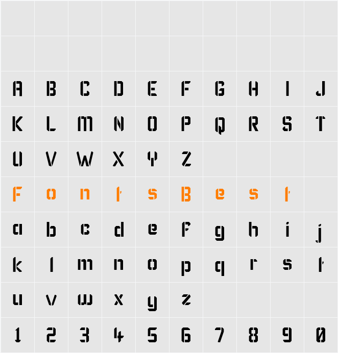 Karisma Stencil Character Map