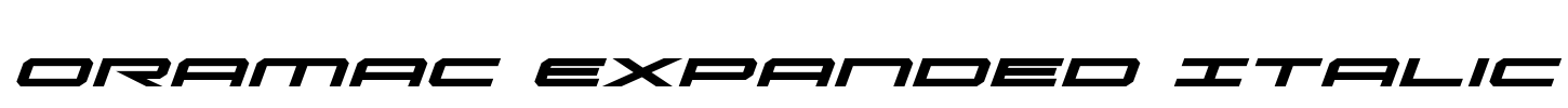 Oramac Expanded Italic Font Image
