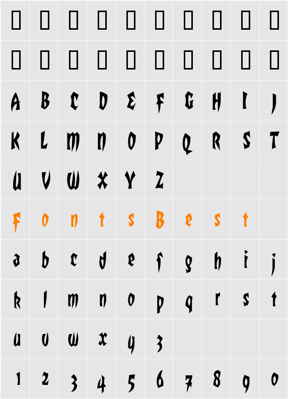 RemusCondensed Character Map