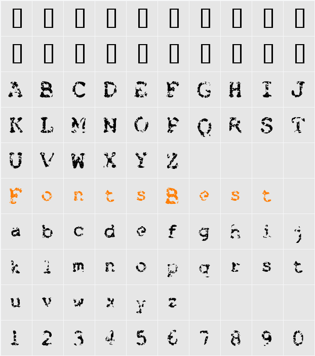 Brokenbaby Character Map