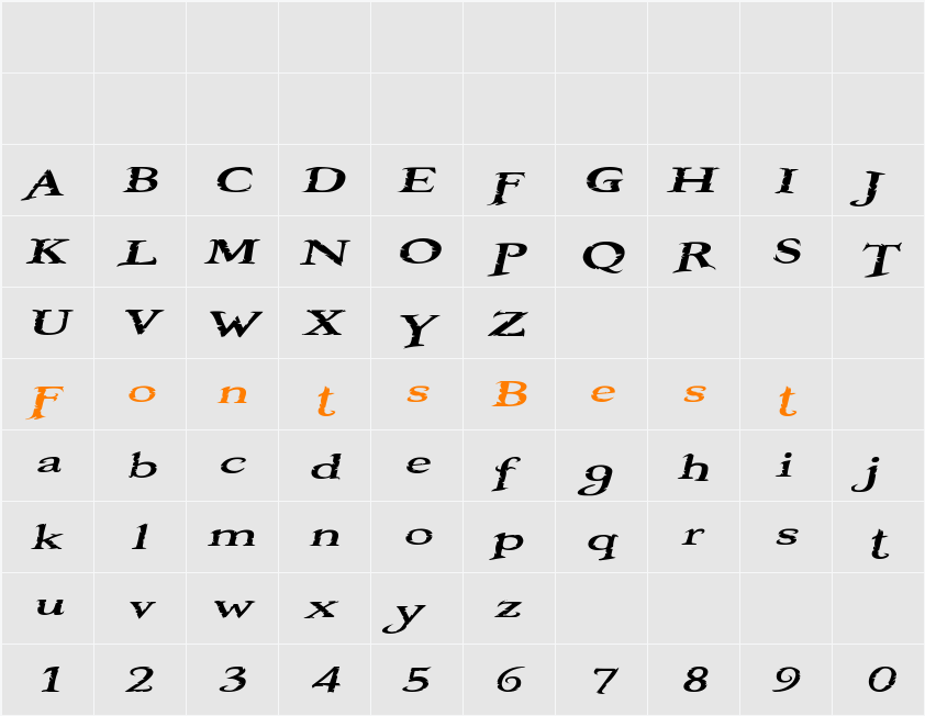 Booter - One Five Character Map