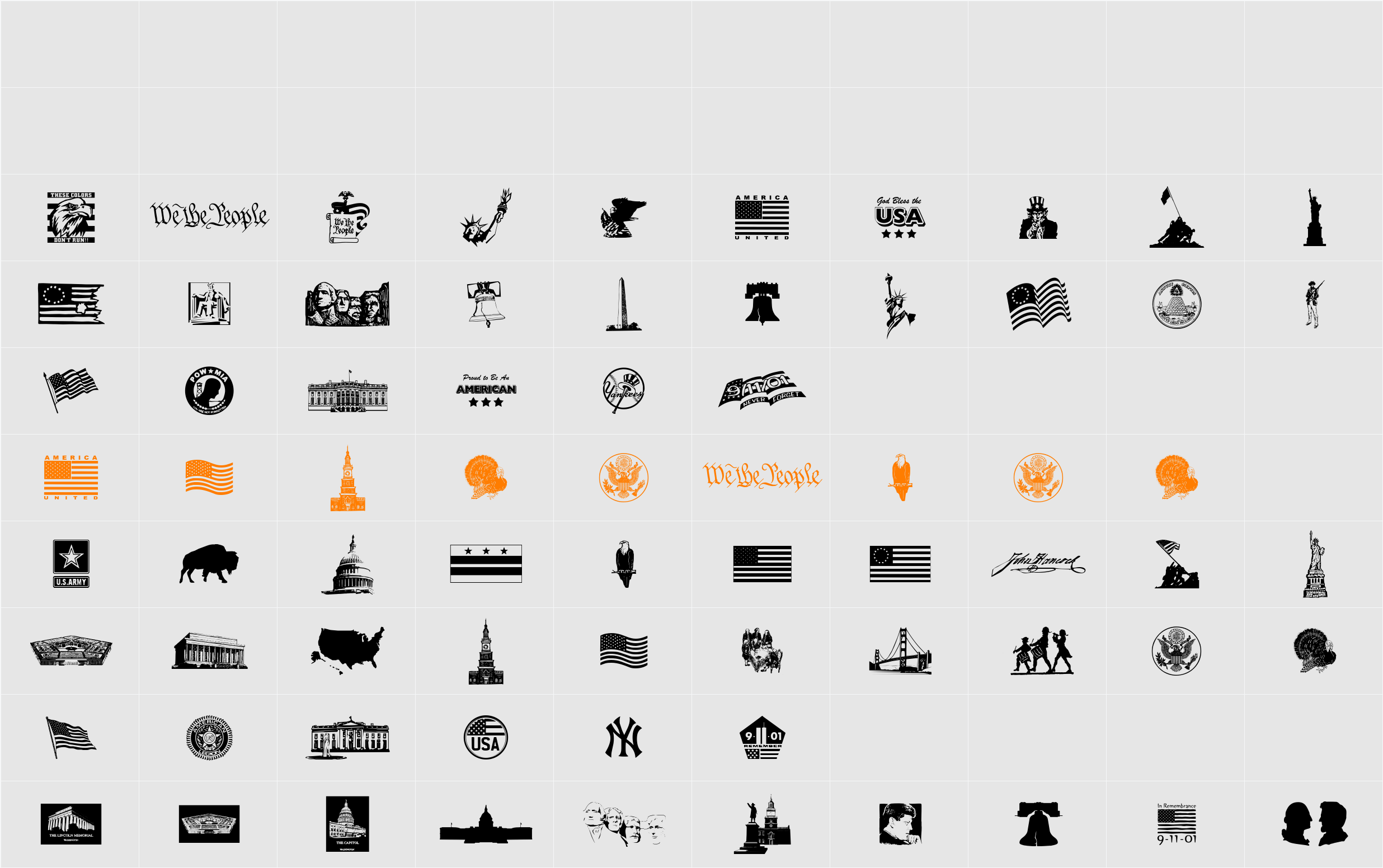 4th of July Reflections Character Map
