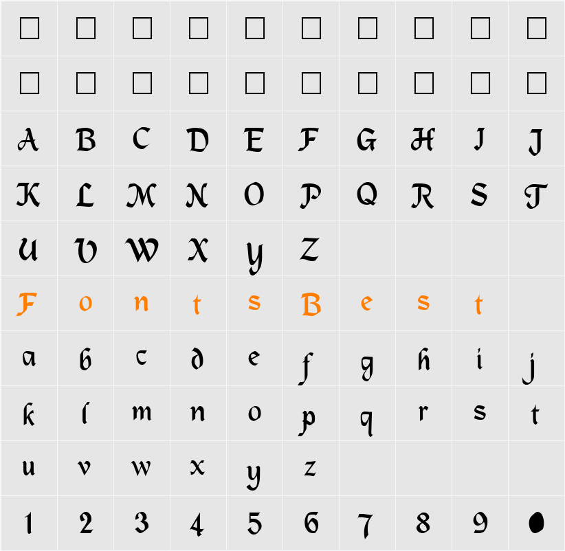MacHumaine Character Map