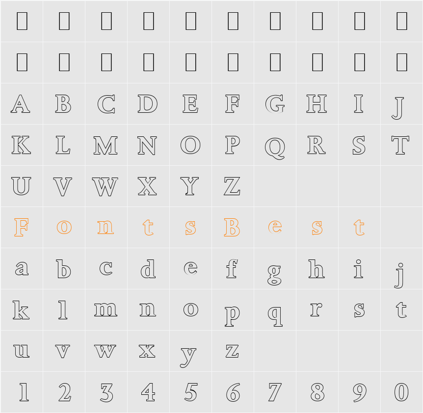 TobyBeckerOutline Character Map