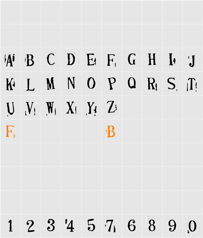 Depressionist v2.0 Character Map