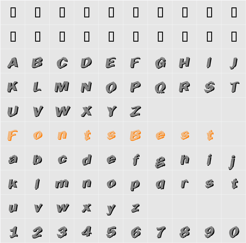 Early Tickertape Character Map