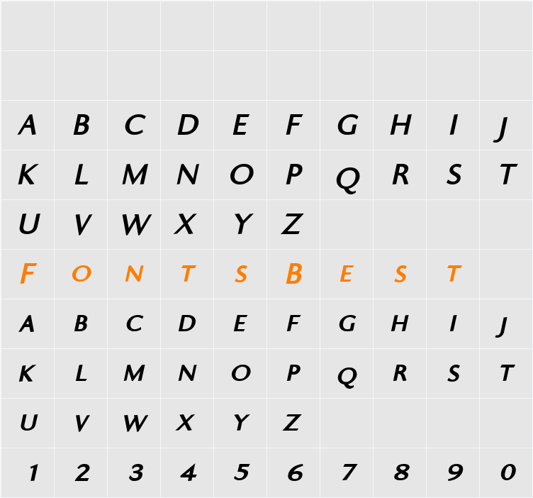 Ela Sans XBold Caps Character Map