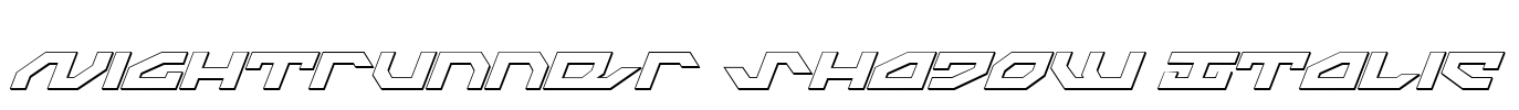 Nightrunner Shadow Italic Font Image