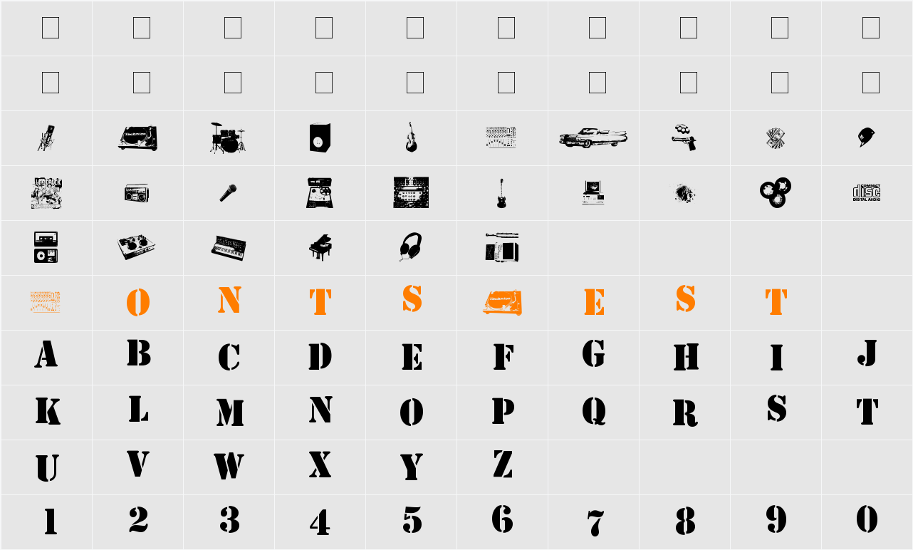 Soundpieces Character Map