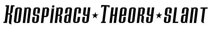 Konspiracy Theory slant Font Image