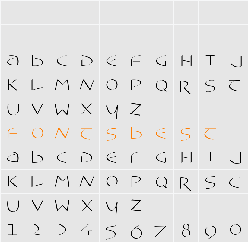 TypoasisUncial Character Map
