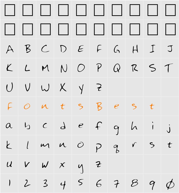 LEHN125 Character Map