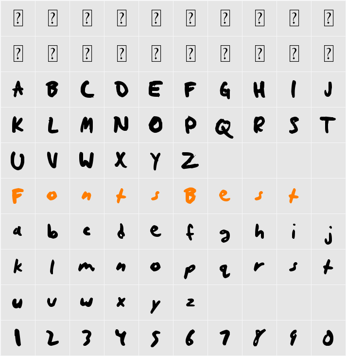 quickrite Character Map