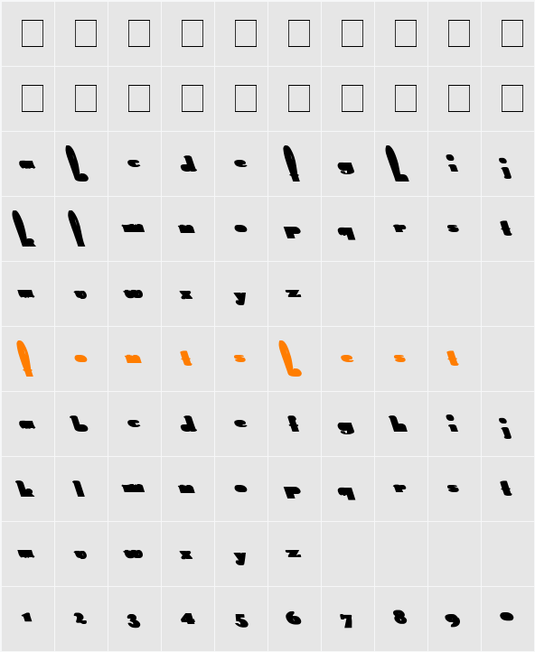 Rabbit Lefty Character Map