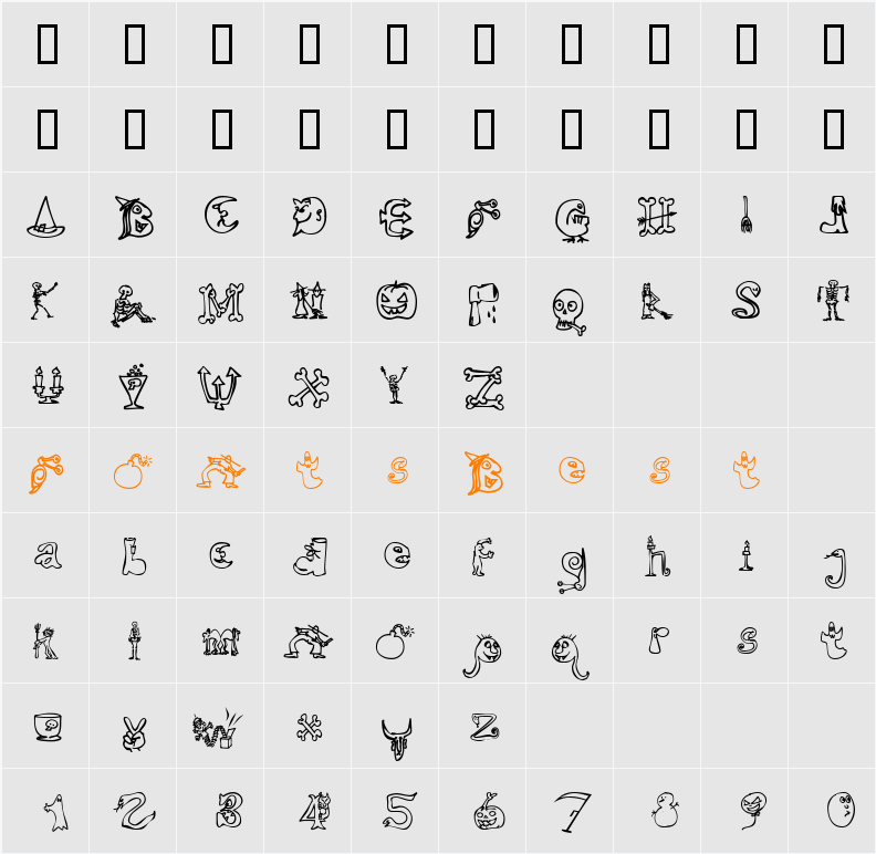 Halloween Match Character Map