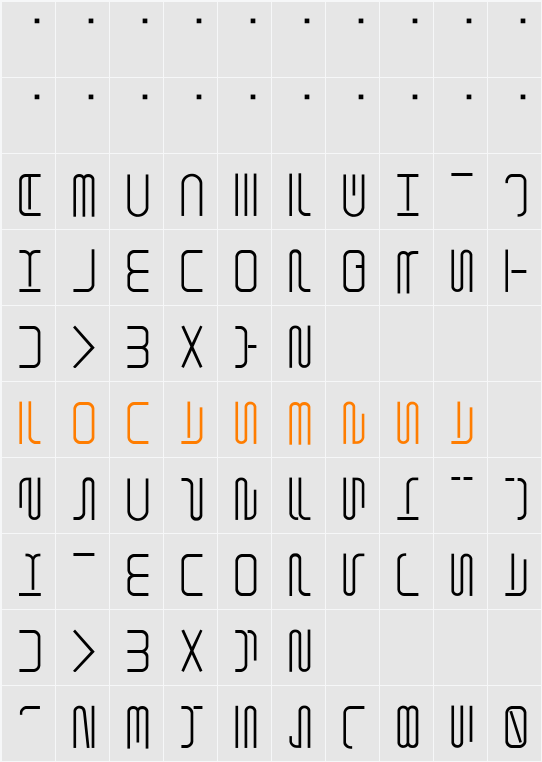 Shuttle Form Character Map